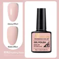 Light pink gel nail polish in glossy and matte finish styles, shade 62 Peach Pudding - B062 Pudding Peach