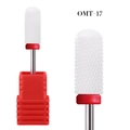 Ceramic nail drill bit OMT-17 with red band and protective storage case - Dense Cross Texture Red Style (OMT-17)