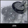 Glitzerndes Lasersilber-Nagelglitzerpulver in JZ06 für holografische Maniküre-Kunst - Holografischer Silberner Blitz (ZJ06)