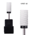 White ceramic nail drill bit OMT-05 with spiral texture for electric manicure files - Spiral Groove Style Black (OMT-05)