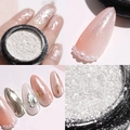 Paillettes argentées fines pour ongles en pot rond noir pour le nail art créatif DIY - Poudre High-gloss Influenceur