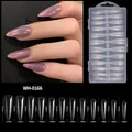 Size chart for stiletto full cover nail tips including 12 different dimensions and 240pcs - Stiletto Style (WH-0166) / 240 Count / Clear