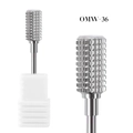 OMW-36 tungsten carbide nail drill bit in silver with fine grid cutting teeth - Silver Grid Cylinder Bit (OMW-36)