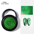 Solid metallic emerald green nail magic mirror powder in black jar model GT006 - Emerald Green (GT006)