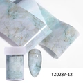 Blue marble nail foil with gold cracks and texture for DIY manicure decorations - Cyan Blue Marble Pattern (TZ0287-12)