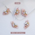 Pink gradient resin nail art flower with pearls and marquise rhinestones 20x9mm - Gradient Pink Petal (2160)