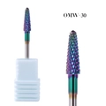 Rainbow tungsten nail drill bit model OMW-30 for professional manicures and cuticle removal - Iridescent Conical Grinding Bit (OMW-30)