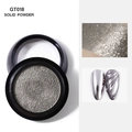 Silver solid chrome nail powder GT018 in black case with metallic mirror finish effect - Silver (GT018)