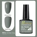 Smoky grey UV/LED gel polish B011 with glossy and matte finishes for professional nail art - B011 Smoky Grey