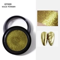 Solid gold nail mirror powder GT020 in black round case with high metallic luster shine - Gold (GT020)