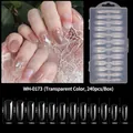 Size chart showing 10 lengths and widths for 240pcs clear long stiletto nail tips - Long Stiletto Style (WH-0173) / 240 Count / Clear