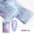 Purple and cyan marble ink effect nail art foil transfer sticker, model TZ0287-13 - Purple Cyan Marble Ombre (TZ0287-13)