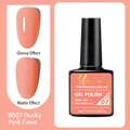Coral pink nail polish in glossy and matte finishes, 7.5ml Misscheering bottle - B007 Pink Cone