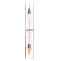 Dual-ended yellow nail rhinestone picker tool with wax tip and metal point in clear box - Yellow (Boxed)