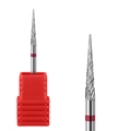 Alloy nail drill bit with spiral tapered tip and red ring marking for manicure - Hk-32 Grinding Head
