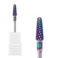 Rainbow tungsten nail drill bit with cross texture for cuticle removal and manicures - Hk-16 Grinding Head