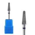 Conical tungsten carbide nail drill bit with blue ring for dead skin removal and manicure - Hk-37 Grinding Head