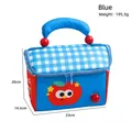 Bolsa térmica azul con estampado de manzana y pompón rojo para niños y oficina - Azul