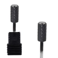 Alloy nail drill bit with cross-cut texture and black plastic storage base - Hk-50 Tungsten Carbide Grinding Head