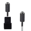 Black coated metal nail drill bit with fine cross-cut texture for professional manicure - Hk-52 Tungsten Carbide Grinding Head
