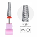 Fine grade tungsten steel nail drill bit model LPBG-F with red ring and pink base - Hk-75 Grinding Head