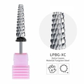 Extra coarse tungsten steel nail drill bit model LPBG-XC with pink base holder - Hk-78 Grinding Head