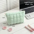 Lichtgroene gewatteerde puffer make-up tas met rimpeltextuur, 20x14x4,5 cm - Lichtgroen