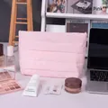 Quilted waterproof cosmetic bag in lotus pink color, sized 22cm x 14cm x 4.5cm - Lotus Pink
