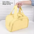 Quilted yellow large cosmetic travel bag with double handles, 31x19.5x21cm - Yellow