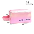 Borsa trucco laser rosa con manico e dimensioni dettagliate 18x10x10cm - Rosa