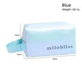 Pochette cosmetica blu chiaro perlato con maniglia laterale e cerniera in 18x10x10cm - Blu