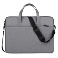 Minimalist grey business laptop bag with adjustable shoulder strap and large capacity - Gray