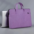 Minimalist purple laptop sleeve bag with front pocket and shockproof edge design - Deep purple