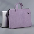 Minimalist lavender business laptop sleeve with handles and front zipper pocket - Light Purple