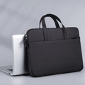 Sacoche ordinateur noire minimaliste avec doubles poignées et poche avant cachée - Noir