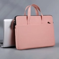 Sacoche rose minimaliste pour ordinateur 13-14 pouces avec compartiment latéral zippé - Rose