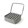 Estuche gris para 30 aceites esenciales con ventana transparente y tela resistente - Gris