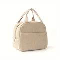 Beigefarbene isolierte Lunchtasche aus Cord mit Vordertasche und stabilen Griffen - Khaki