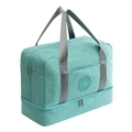Sac de voyage Oxford vert menthe avec compartiment sec-humide pour affaires et fitness - Bleu