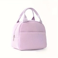 Hellviolette Cord-Isoliertasche für Lunchboxen mit Vordertasche und Tragegriffen - Lila