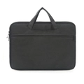 Minimalist black business laptop briefcase with a durable front zipper pocket for commuting - Black