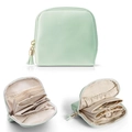 Organizer per gioielli verde menta portatile con cerniera dorata e nappa chic - Verde (Fodera Bianca)