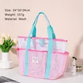 Rosa und blaue Netz-Strandtasche kleine Größe 24x16x24cm für Reise und Fitness-Schwimmen - Klein / Hellrosa