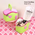 Green house-shaped makeup bag with pink heart details and large storage capacity - Green