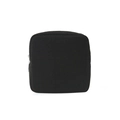 Minimalist black corduroy square pouch with durable metal zipper on a white background - Black