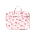 Laptop-Hülle in Rosa und Weiß mit Schleifenmuster und stabilen Doppelgriffen - Rosa Schleife