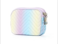 Regenbogen-Kosmetiktasche mit V-Steppung und praktischem Doppelreißverschluss - Regenbogen