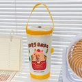 Bolsa de almuerzo Capybara amarilla con diseño de cuadros y asa para estudiantes - Capibara Amarillo