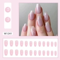 Kurze Ballett Aurora Pink Press-on Nägel mit Farbverlauf und 24-teiligem Sarg-Nagelset - W1241 Aurora Ballerina (Kleber-Stil)