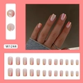 Vertical gradient press-on nails with colorful stripes and 24-piece full set display - Glowing Vertical Stripes Style (W1244)